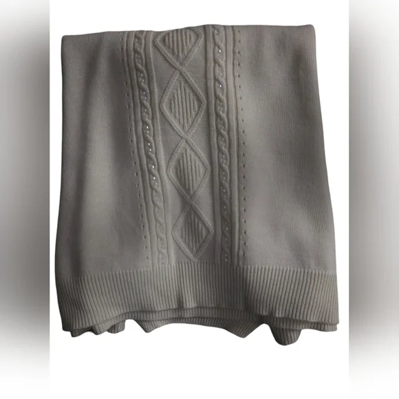 Alfred Dunner Wonens Vintage Pointelle Beaded High Neck Knit Sweater Top Sz M - Picture 5 of 13